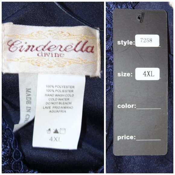 NWT Cinderella Divine Chiffon Maxi Dress 4XL Embellished Gown Blue Off Shoulders - Picture 7 of 12